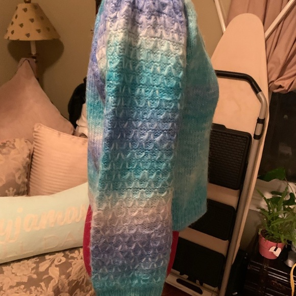 NWOT Shein Multi Colored Ombré Cropped button front sweater - Picture 7 of 12